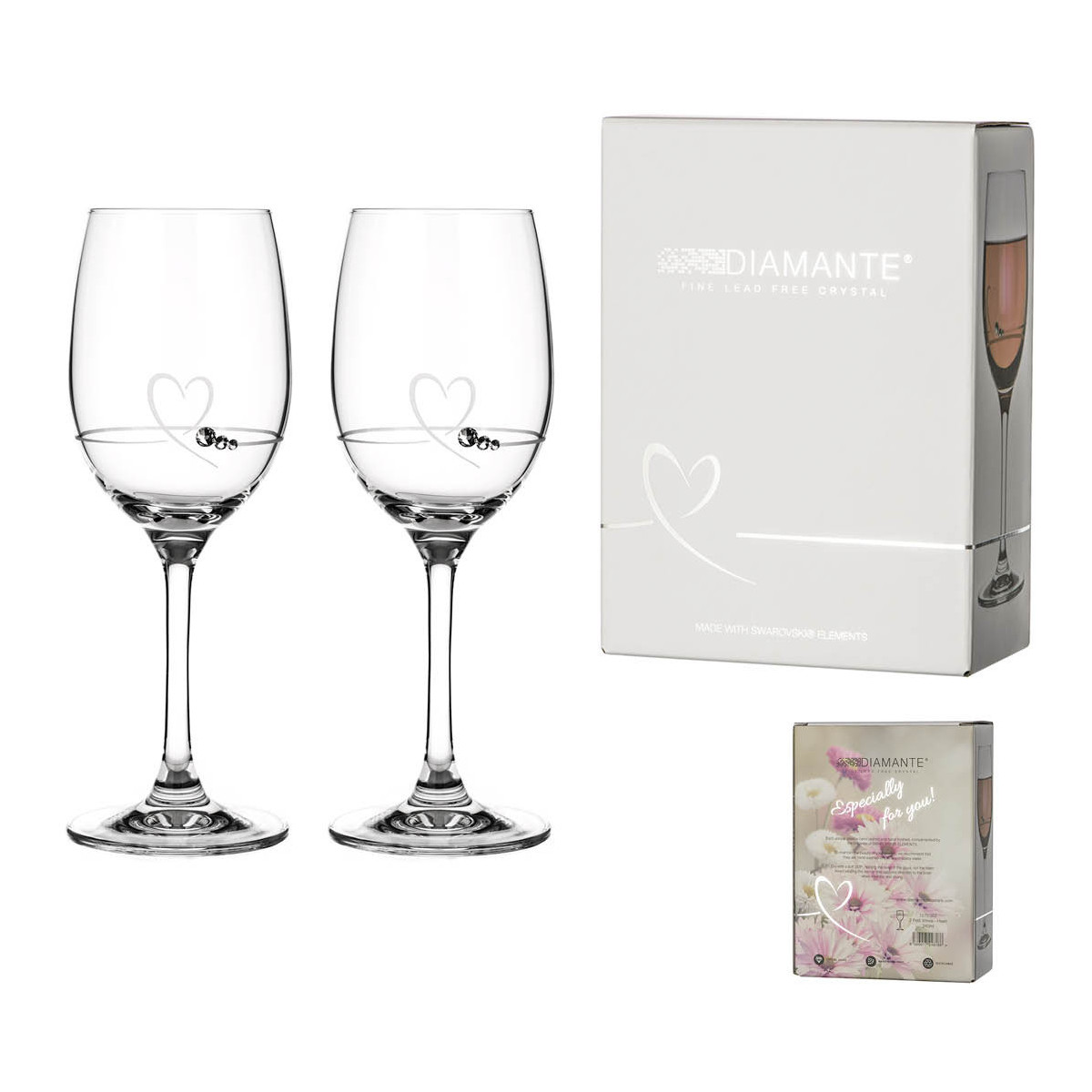 Srdce - dvě sklenice na víno