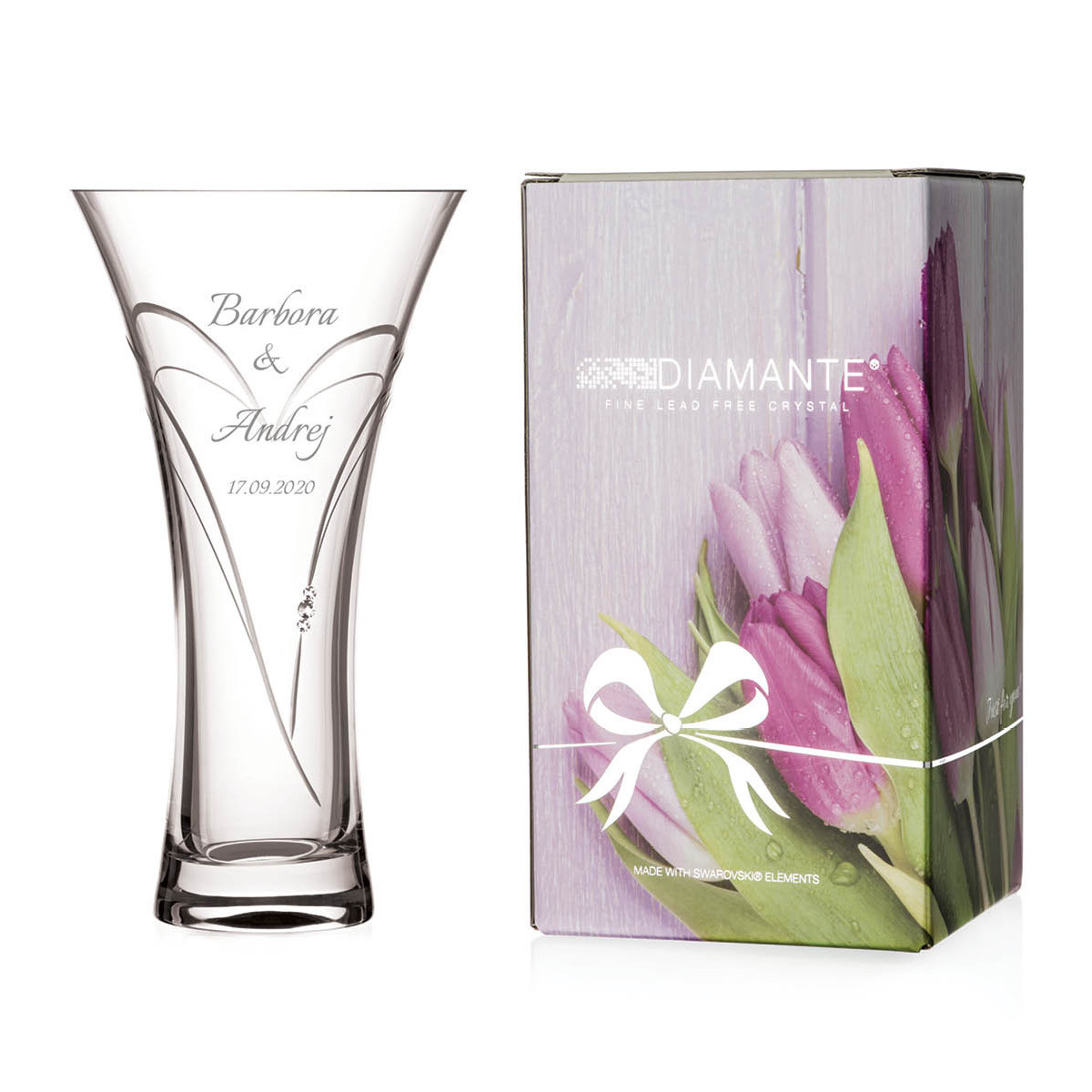 Hearts Váza 25cm - včetně gravírování