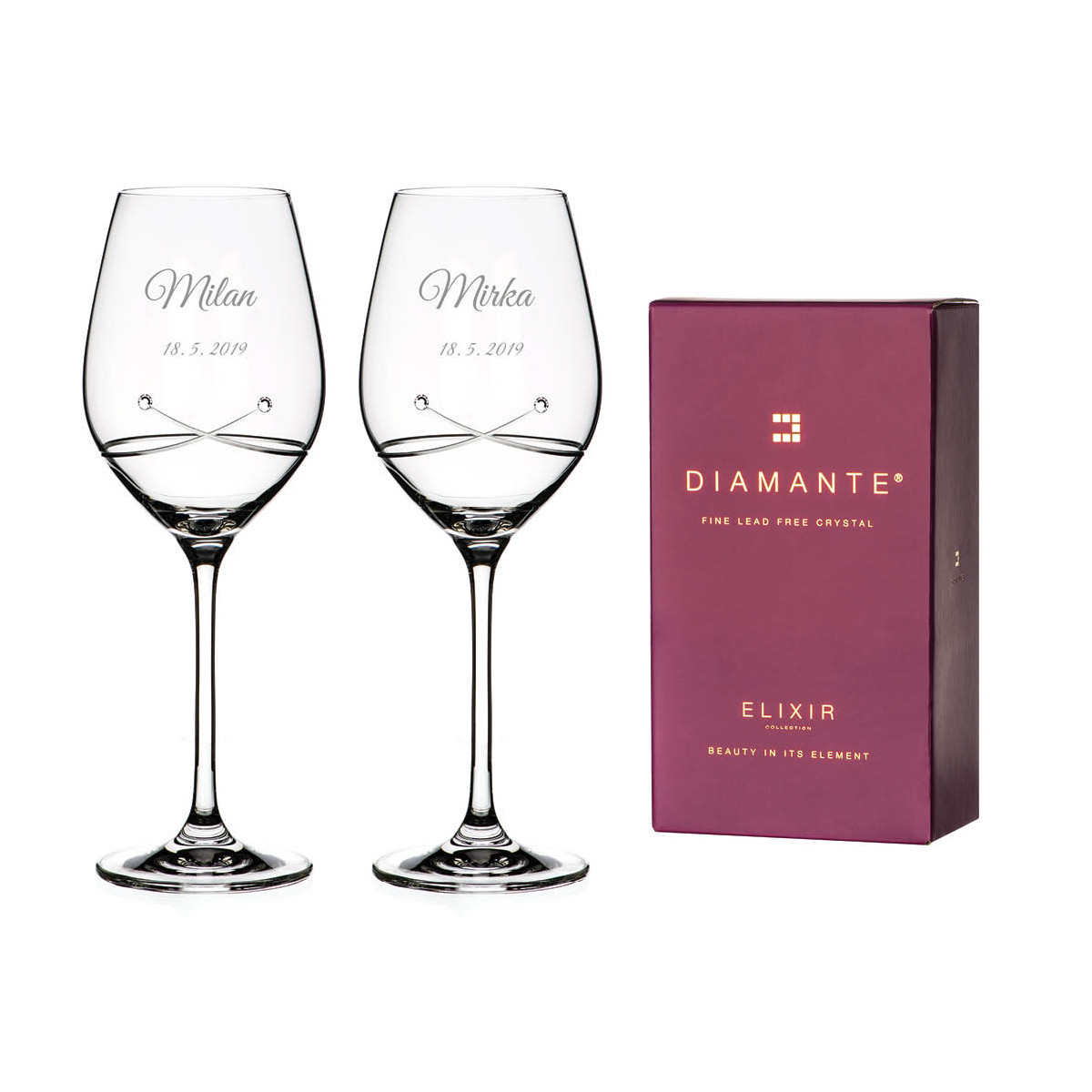 Kiss svatební sklenice na víno