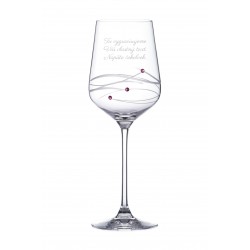 Spiral víno s ružovými Swarovski kamienkami - vlastné gravírovanie