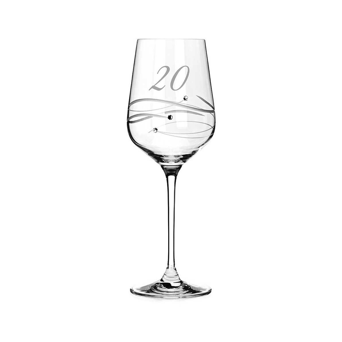 Spiral sklenku na víno k 20. výročí (porcelánová svatba)