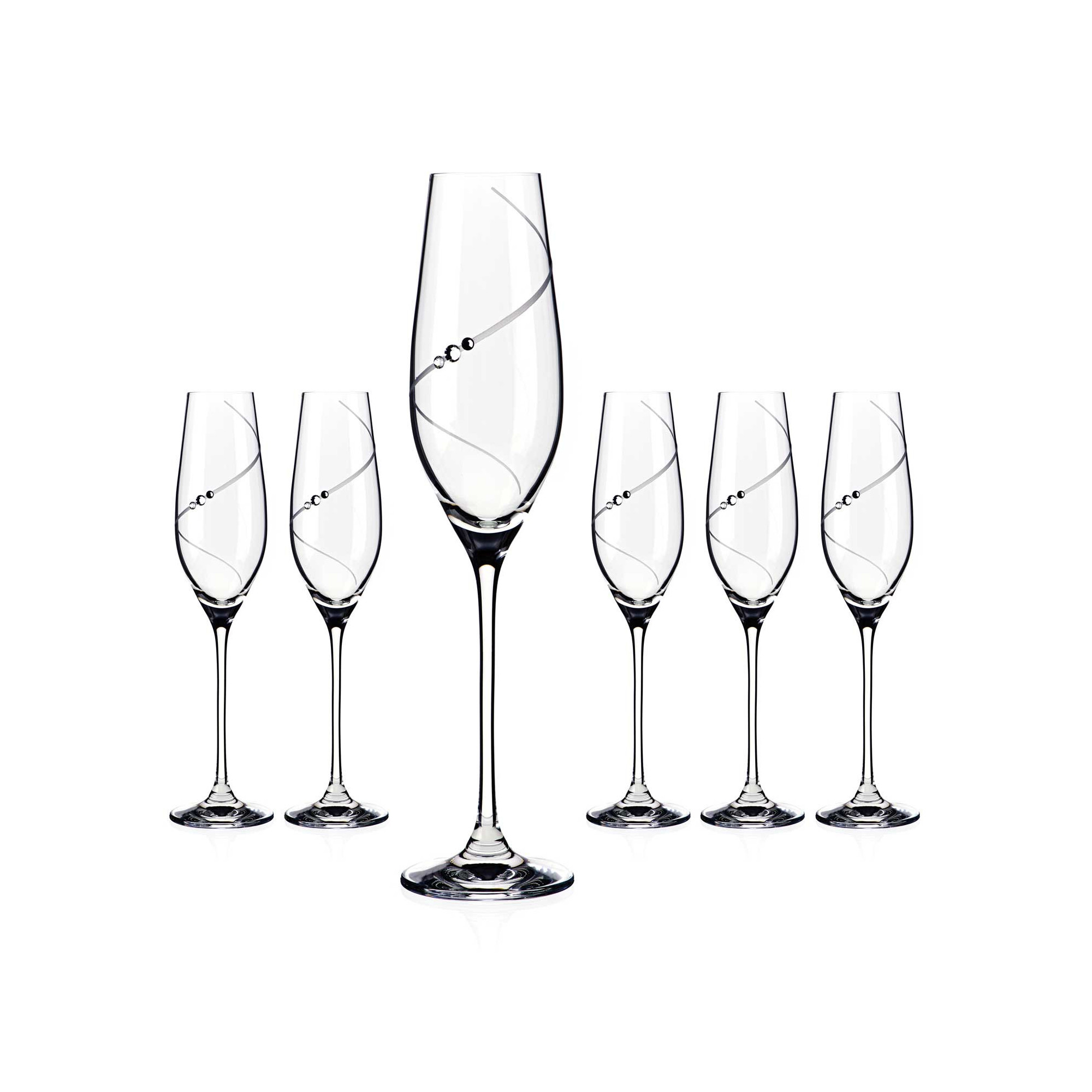 Silhouette poháre na šampanské a prosecco - 6 pohárov