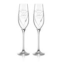 Dva Hearts svadobné poháre na šampanské - vrátane gravírovania písmom Parisienne