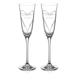 Beloved Hearts - dva svadobné poháre na šampanské
