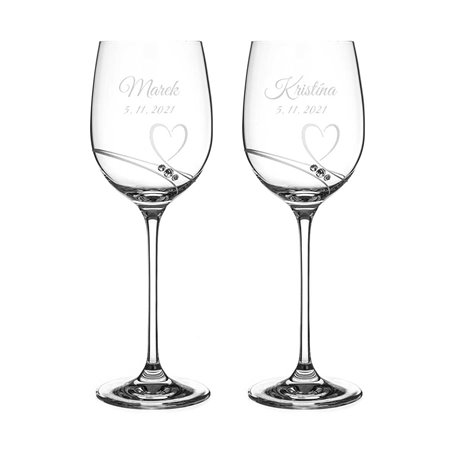 Romance - malé víno - svadobné poháre s gravírovaním