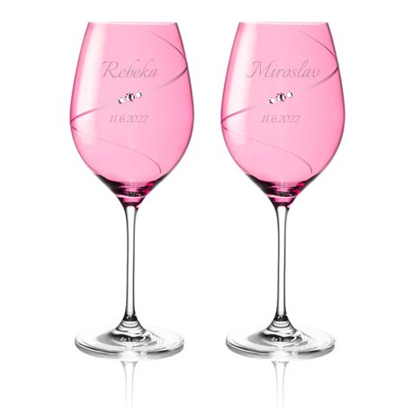 Pink Silhouette svadobné poháre na červené víno