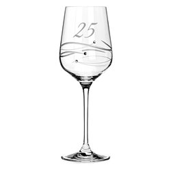 Spiral pohár na víno k 25. výročiu (strieborná svadba)