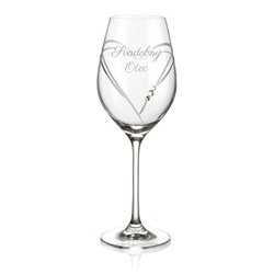 Hearts malý pohár na víno pre svadobného otca
