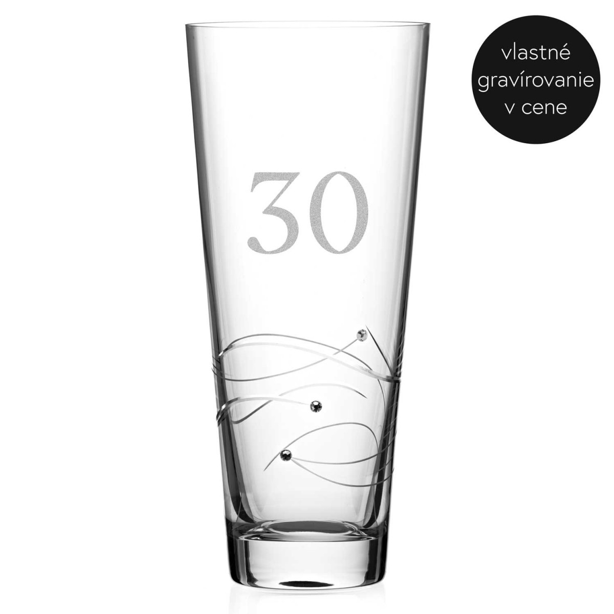 Gravírovaná váza Spiral - 30cm