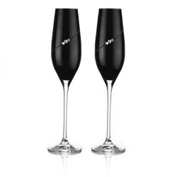 Dva vysoké čierne poháre na šampanské