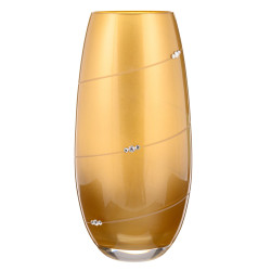 Zlatá Swirl guľatá váza 25cm