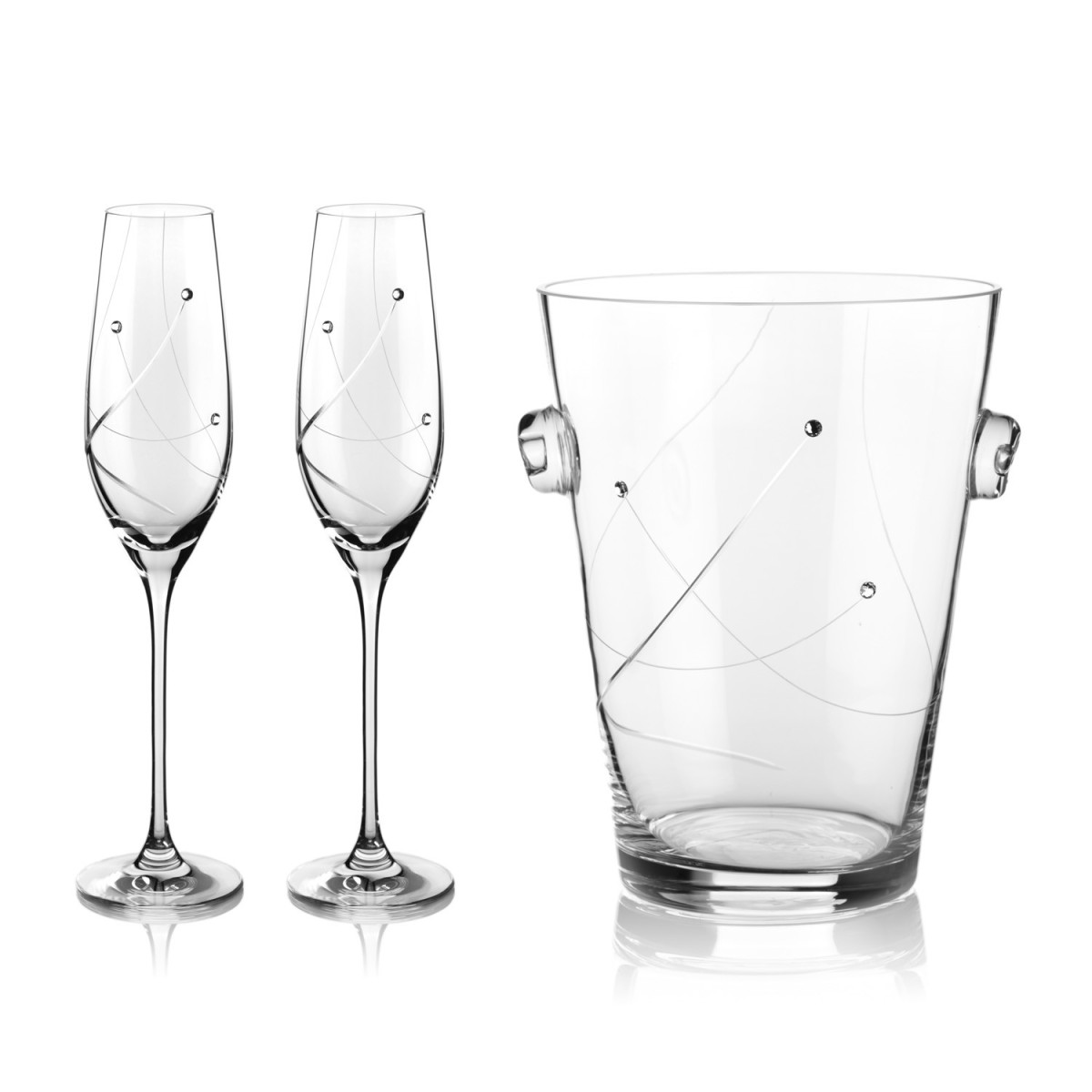 Angelina - sada dvou šampanských pohárů a chladiacou nádobou