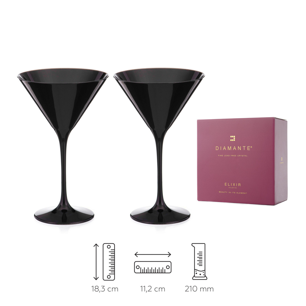 Čierne Martini poháre