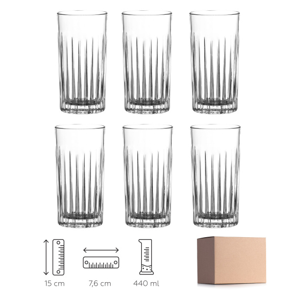 Vysoké poháre na vodu a miešané drinky