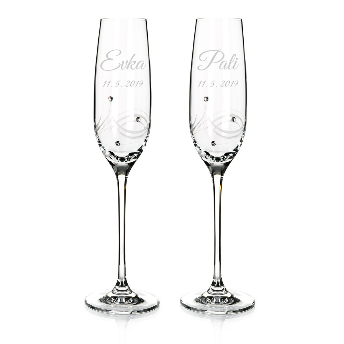 Eclipse - svatební sklenice s gravírováním - šampaňské