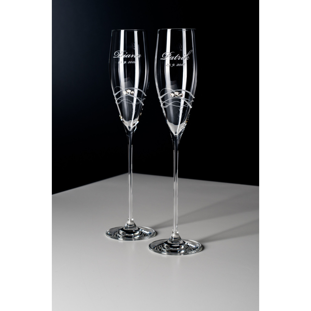 Seawaves svatební sklenice s gravírováním